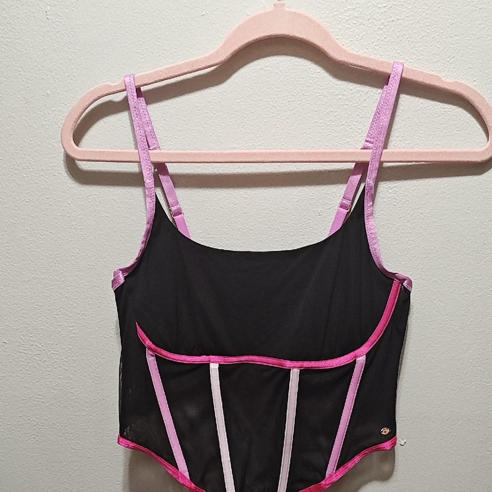 Chic Black and Pink Women's Chemise